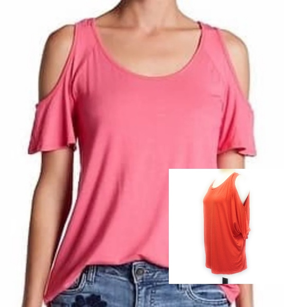 KUT FROM THE KLOTH Cold Shoulder Top Size L Large